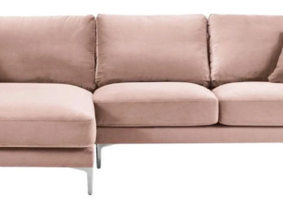 Textile Fabric Chesterfield Sofas Creative Furniture Living room Corner sofa Pink XXL Big